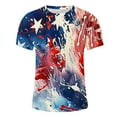 thumbnail image 5 of T-shirts for Men Plus Size under $5 Short Sleeved Independence Day Printed Round Neck Blouses &Dark Blue L, 5 of 5
