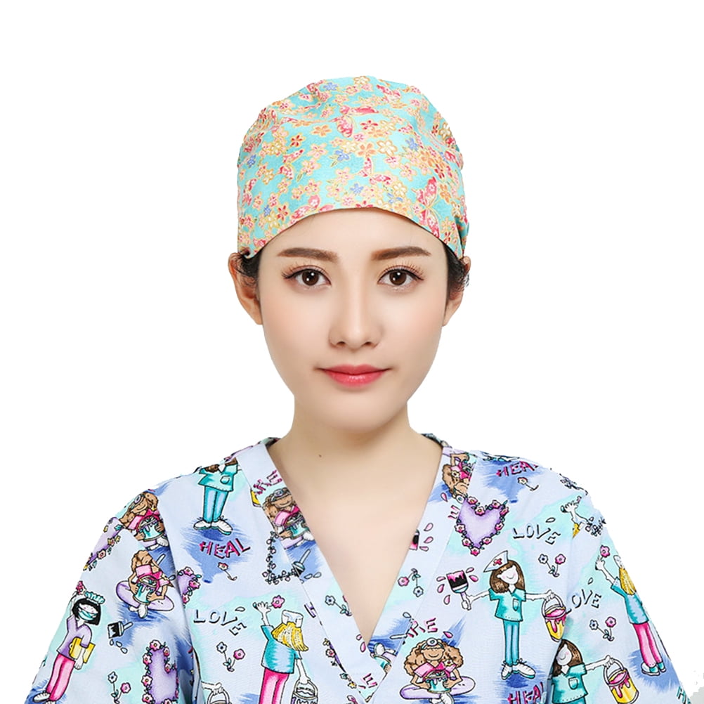 Doctor Scrub Cap Surgery Medical Surgical Women's Lace Up Printing Bouffant Hat Doctor Scrub Cap Surgery Medical Surgical Women's Lace Up Printing Bouffant Hat