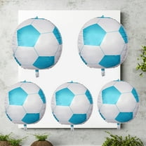 Worgeous 5pcs 24inch 4D Football Aluminum Foil Balloon Mylar Balloons Party Supplies for Birthday Sports Theme Party Decoration (Blue)