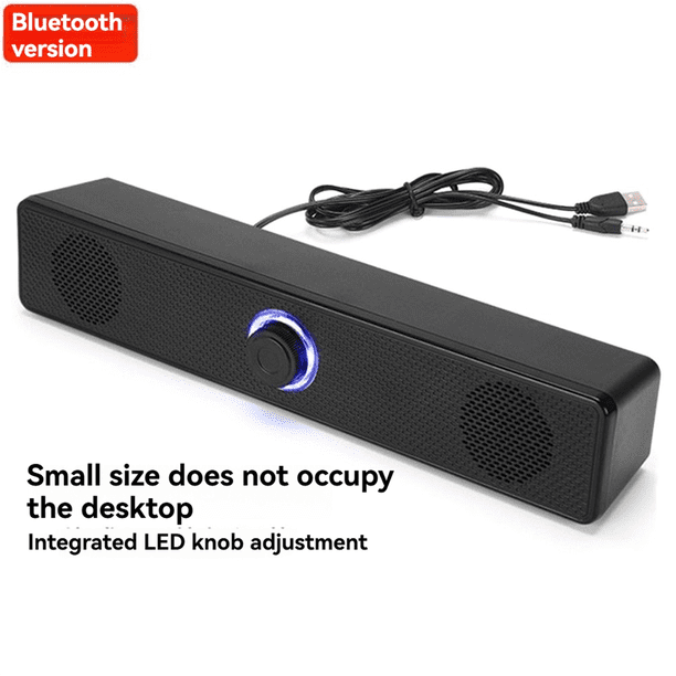 Barra de Sonido para PC Altavoz Bluetooth Inalámbrico Barra de Sonido Alimentada por USB para TV PC Laptop Gaming de Audio de Cine en Casa A
