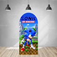 thumbnail image 5 of Fondo de arco de Sonics con erizo de doble cara para decoración de fiesta de cumpleaños de niños, baby shower, fotografía de fondo, accesorios de estudio, 5 of 5