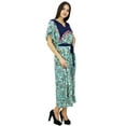 thumbnail image 3 of Bimba Womens Long Polyester Kaftan With Belt Designer Beach Cover Up Caftan Maxi Dress, 3 of 6