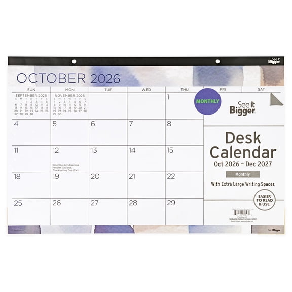 See It Bigger Desk Pad Calendar, Medium (11" x 17"), Fashion, 15-month: Oct 2026 - Jun 2027