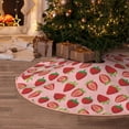 thumbnail image 6 of Daiia Strawberries Drawing Merry Christmas Tree Skirt , Xmas Large Lace-up Tree Skirt, Santa Snowflakes Rustic Home Decorations New Year Party Farmhouse Decor-48", 6 of 7
