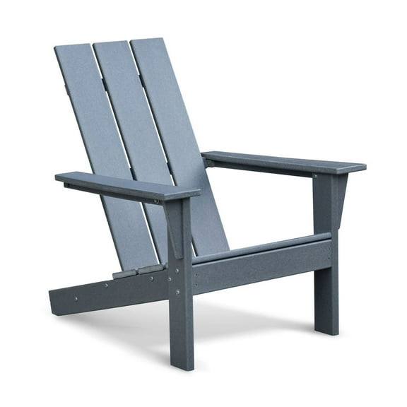 Adirondack Chair, HDPE Resin Outdoor Patio Furniture, Dark Grey - Weather Resistant, 250lbs Capacity