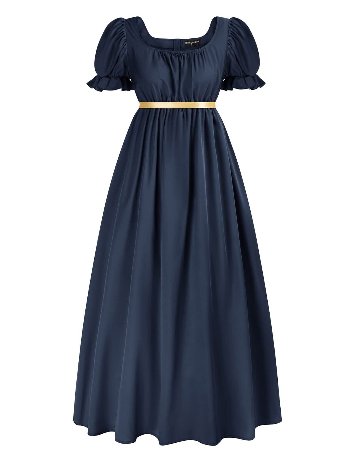 Regency Dress For Women With Sash Empire Waist Vintage Bridgerton 