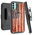 thumbnail image 1 of DALUX V Hybrid Kickstand Holster Phone Case Compatible with Samsung Galaxy A13 5G (2022) 6.5 inch - US Flag Fence Print, 1 of 2