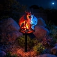 thumbnail image 6 of Weatherproof Fire Ice Dual Dragon Solar Stake Light, Glowing Lava Red & Crystal Blue Dragon LED Outdoor Landscape Lamp, 6 of 7