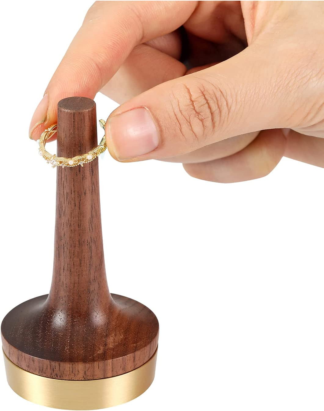 Walnut Wooden Ring Holder For Jewelry, Cone Engagement Wedding Finger Ring  Display Stand For Men Women | Fruugo NZ