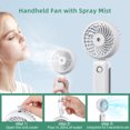 thumbnail image 6 of CIVPOWER Portable Mister Fan, Handheld Water Spary Misting Fan, 3 Speeds, 4000mAh Rechargeable, 6 of 7