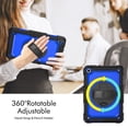 thumbnail image 2 of Case for Lenovo Tab M10 3rd Gen 10.1 inch 2022 with Screen Protector, 360 Degree Rotating Kickstand Hand Strap Heavy Duty Shockproof Cover with Shoulder Strap, Dark Blue PC, 2 of 7