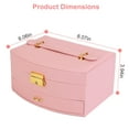 thumbnail image 5 of Teqhome Jewelry Organizer Box for Women Girl Wife 2-Layer PU Leather Travel Jewelry Storage Case with for Earrings Bracelets Rings Necklaces (Pink), 5 of 9