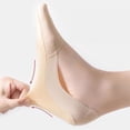 thumbnail image 3 of 5 Pairs Women Ice Silk Low Cut Liner Socks Deep Cut Design Anti-Slip Cotton Sole Breathable Invisible Socks for Flats - 5 pcs-D, 3 of 7