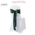 thumbnail image 2 of 10Pcs Satin Chair Sashes Bow sash Chair Sashes Banquets Chair Cover for Party Wedding Home Decorations-blackish green, 2 of 5