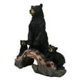 thumbnail image 2 of Rustic Forest Standing Black Bear and 2 Cubs On Faux Wooden Log Bridge Figurine, 2 of 9
