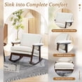 thumbnail image 5 of Timbernest Rocking Chair Accent Chair Reading Armchair for Living Room, Bedroom, Sunroom, Antique White, 5 of 9