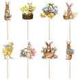thumbnail image 2 of 8Pcs Easter Bunny Cupcake Picks - Cute Rabbit & Carrot Decorations with Eggs for Happy Easter Birthday Party Decor., 2 of 3