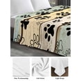 thumbnail image 6 of Teal Brown Paw Prints Twim XL Size Flat Sheet, Wrinkleproof & Fadeproof Cooling Flat Bed Sheet Only, Vintage Farmhouse Wooden Grain Breathable Soft Bedding Top Sheets 66 x 102 Inches, 6 of 8