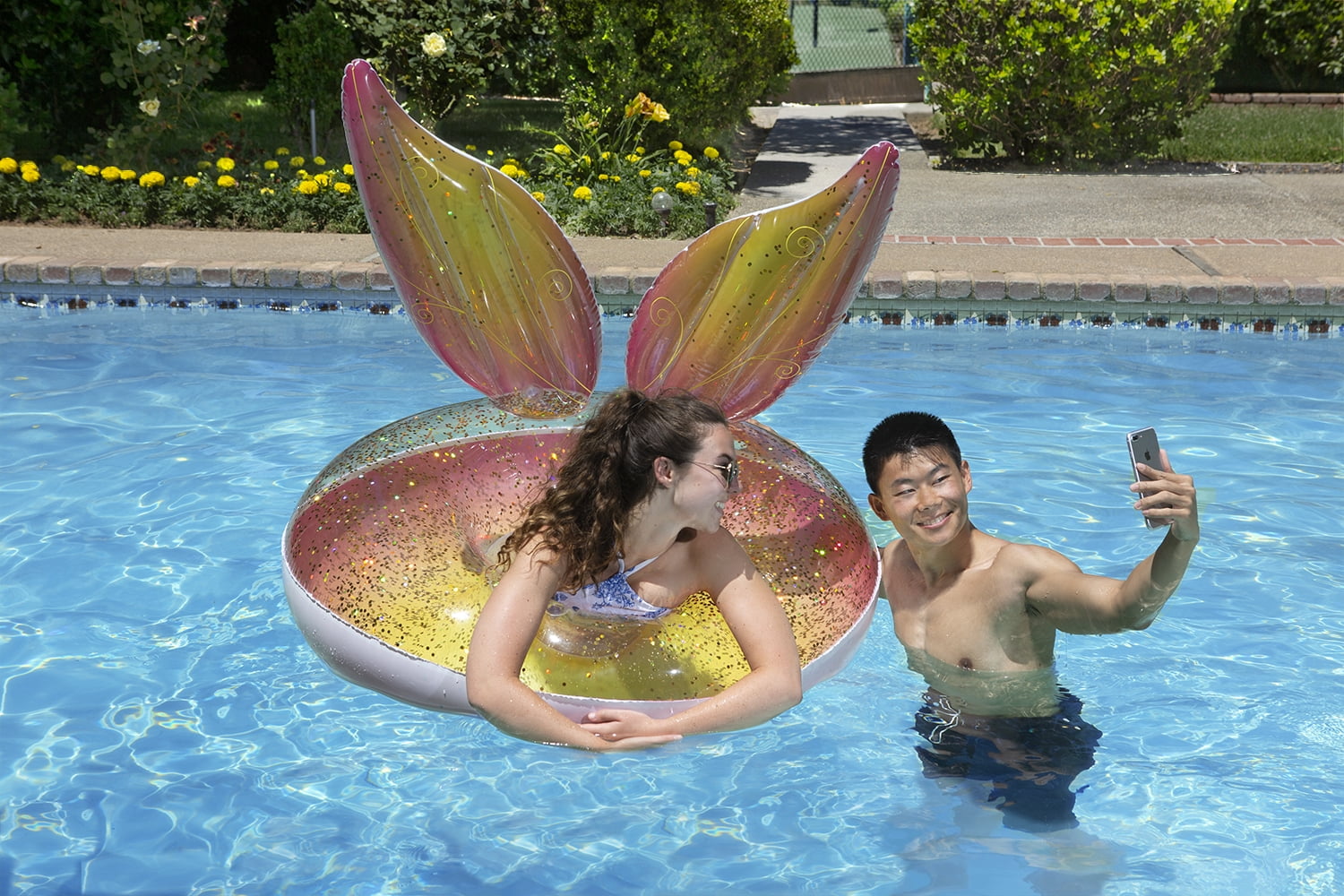 Poolmaster Glitter Pixie Tube - Inflatable Swimming Pool Party Float - (48 Inch Diameter)