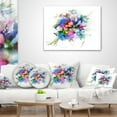 thumbnail image 4 of Designart Summer Colorful Flowers - Watercolor Painting Throw Pillow - 12x20, 4 of 5