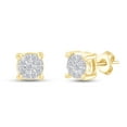 thumbnail image 2 of AFFY 1/10 Round Cut Natural White Diamond Stud Earrings With Miracle Setting In 14K Yellow Gold Over Sterling Silver (0.1 Cttw, I2-I3 Clarity), 2 of 4