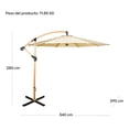 thumbnail image 3 of Sombrilla Tipo Madera Jardin Exterior 2.9m Playa Terraza Beige Jardimex, 3 of 6