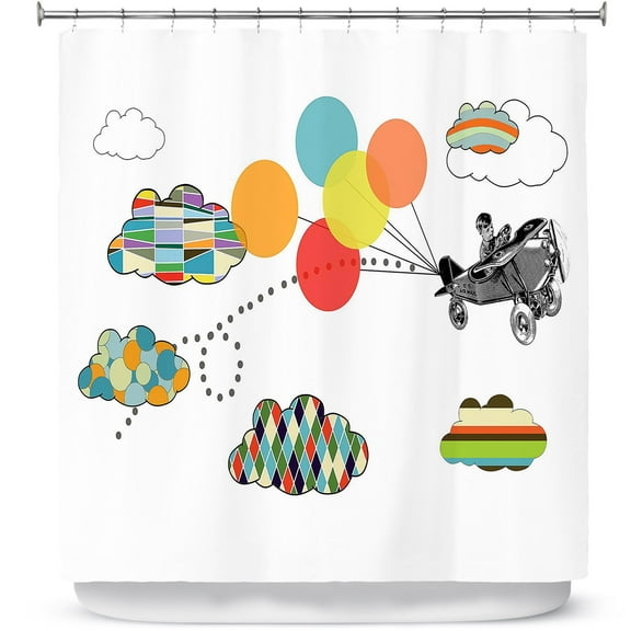 Shower Curtains 70" x 93" from DiaNoche Designs by Marci Cheary - Airplane