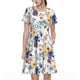 thumbnail image 1 of Easygdp Lilies Flowers para Vestido Transpirable de Mujer, Vestido Suelto de Manga Corta con Pliegues y Bolsillos para el Verano, 1 of 6