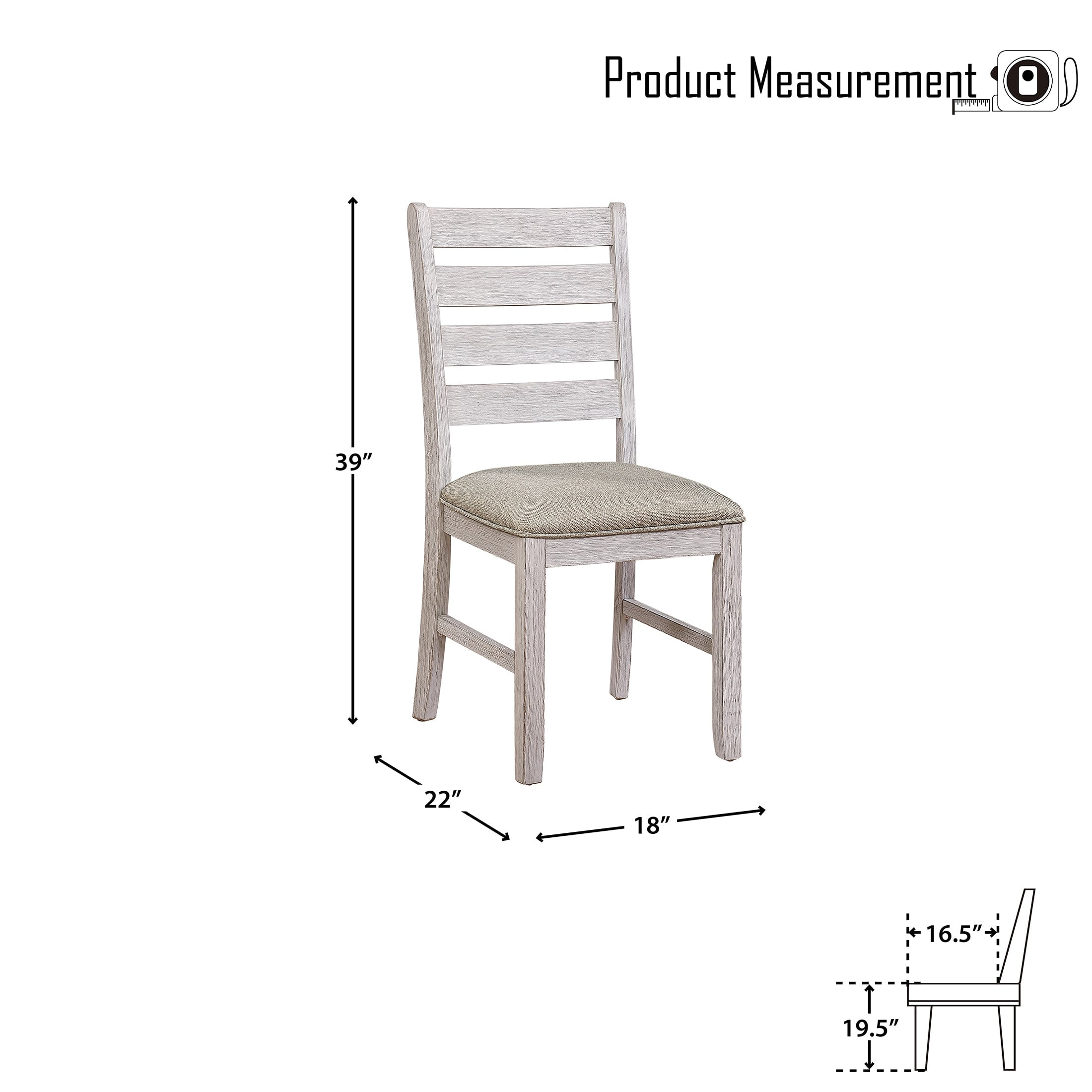 OakvillePark Belgrade Dining Side Chair (Set of 2), Grayish White