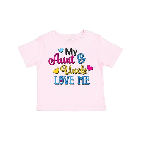 

Inktastic My Aunt and Uncle Love Me with Hearts Gift Toddler Boy or Toddler Girl T-Shirt