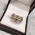 thumbnail image 2 of Twisted Spinner Band, Bohemian Ring, 925 Sterling Silver Ring, Spinning Thumb Ring, Three Tone Ring, Fidget Ring, Handmade Jewelry, Christmas Oxidized, Brass Copper Band, Anxiety Ring, Mans Band Gifts, 2 of 6