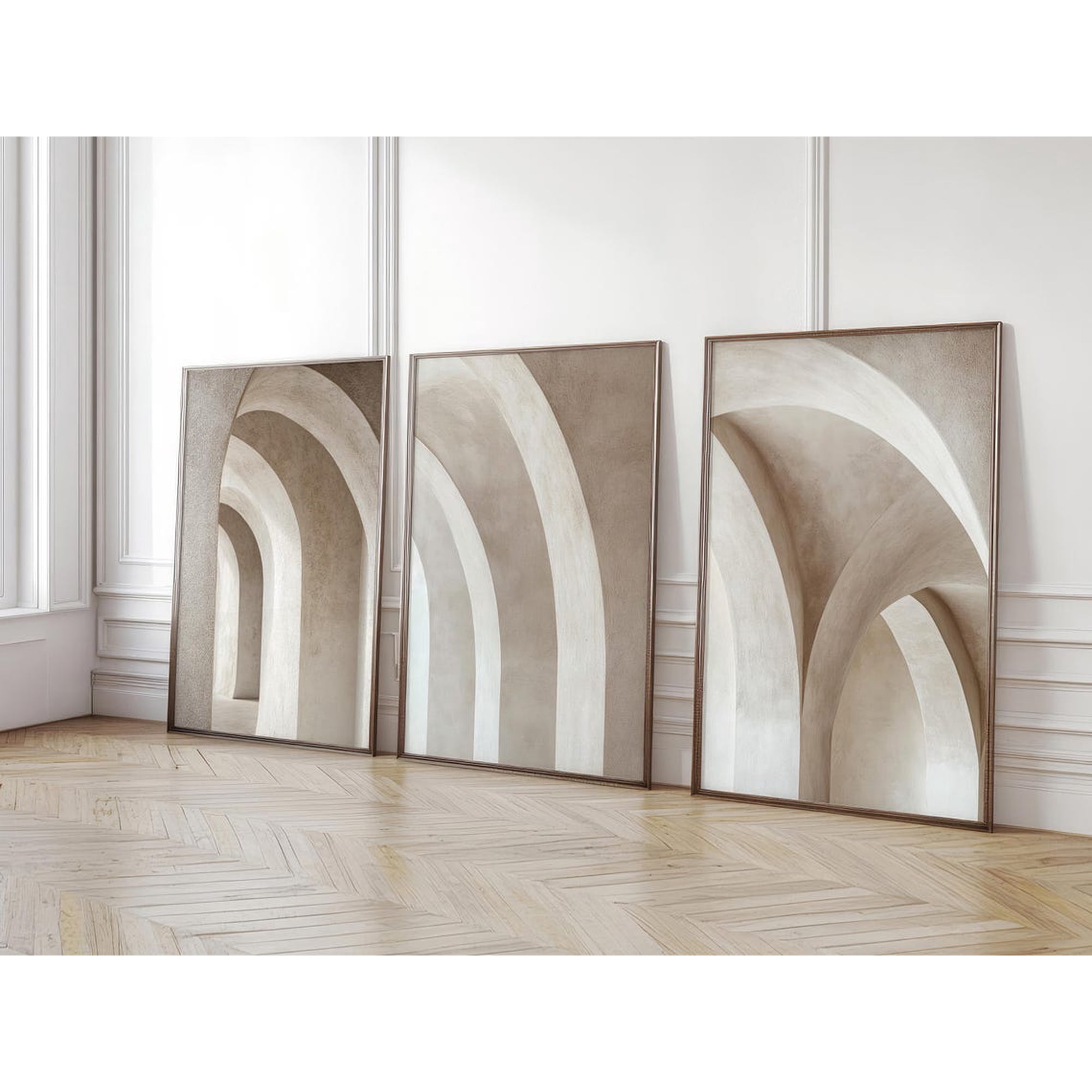 Set Of 3 Neutral Abstract Minimalist Wall Art Prints Architecture Close Ups Triptych Modern Living Room And Office Decor