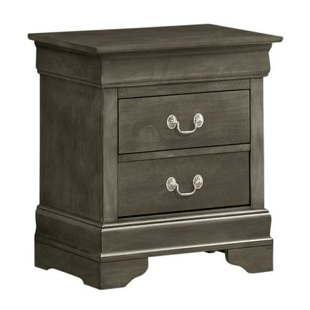Glory Furniture Louis Phillipe Night Stand in Gray Color