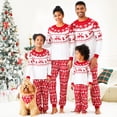 thumbnail image 1 of Conjuntos de pijamas a juego para toda la familia con estampado navideño de renos y copos de nieve (resistentes al fuego), 1 of 5