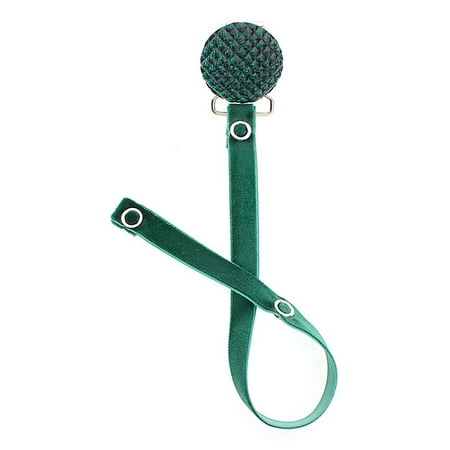 Quilted Crystal Pacifier Clip with Velvet Ribbon