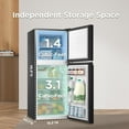thumbnail image 4 of Midea MERM45S3ABB Black Cu Ft Double Door Refrigerator, 4.5 cubic feet, 4 of 18