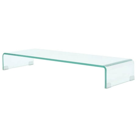 TV Stand / Monitor Riser Glass Clear (Best Tv Stand For The Money)