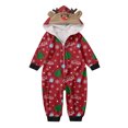thumbnail image 2 of Mono con capucha de una pieza, conjunto de una pieza con estampado de árbol de Navidad, disfraz de cosplay con gorro de ciervo, mono informal holgado y ligero con cremallera, conjunto familiar, vino,, 2 of 6
