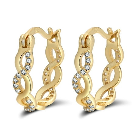Linda Twist 14KT Gold over Sterling Silver Hoop Earrings Ginger Lyne Collection
