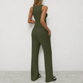 thumbnail image 2 of MSJUHEG Crop Tops Wide Leg Pant Sets Summer Work Outfits for Women Summer Pants Sets Women 2 Piece Outfits Sweatsuit Lounge Set Womens Sets for Women Summer Outfits for Women Green XL, 2 of 5