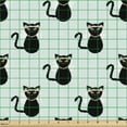 thumbnail image 2 of Ambesonne Cat Fabric by the Yard Upholstery, Funny Bride Kitten Repetition, 10 Yards, Pale Blue Charcoal Grey, 2 of 5