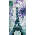 thumbnail image 2 of CafePress - Stamps Purple Floral Modern Paris Eiffel Tower Bea - Large Beach Towel, Soft 30"x60" Towel with Unique Design, 2 of 3