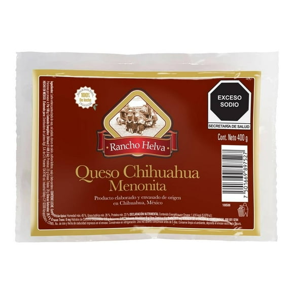 Queso Chihuahua Rancho Helva menonita 400 g