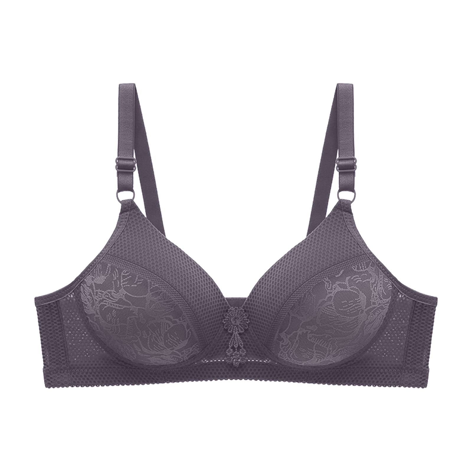  Telusu Old Lady Thin Wirefree Bras Full Coverage Underwear Lace  Sexy Bralette Everyday Bras for Middle Elderly Women (Color : Gray Purple,  Size : 85/38BC) : Clothing, Shoes & Jewelry