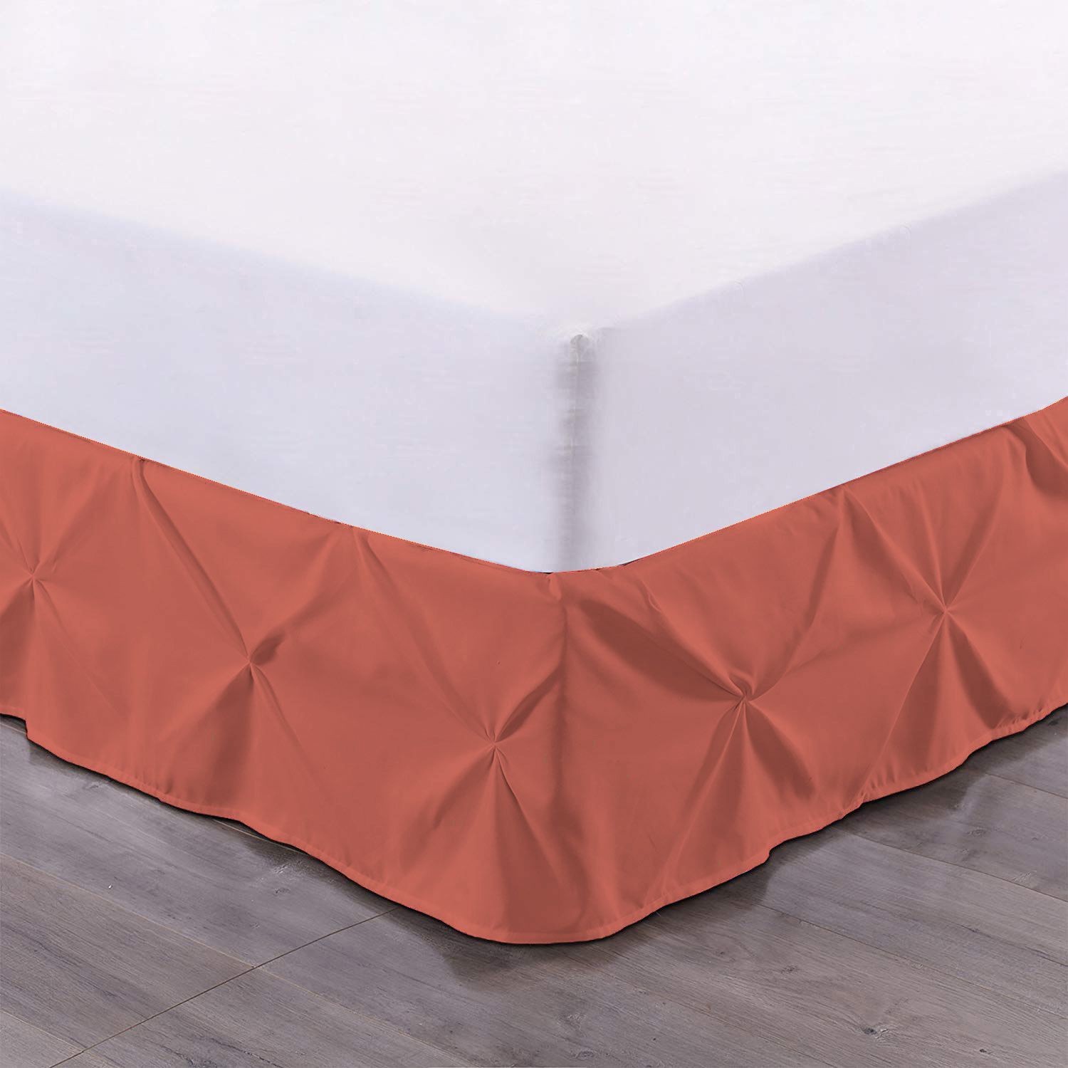 D.N.G. BEDDINGS 1 Piece Pinch Pleated Bed Skirt, 10 Inch Deep Pocket, 800 Thread Cotton 100% Egyptian Cotton, Twin XL Size (39" x 80") Inch, Solid Brick Red