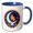Blue/White, variant on 3drose, Victor Male Name, Moon, Man, Bald Eagle Head. Artsy Gift for a Man, 11oz Two-tone Black Mug