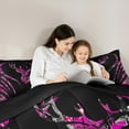 thumbnail image 5 of Manfei Wild Deer Silhouette Bedding Comforter Set,Jungle Animal Twin Comforter Sets,Pink Black Bedding Set For Boys Girls,Breathable Home Decor Reversible,2-Piece, 5 of 8