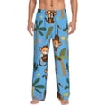 thumbnail image 2 of Lsque Monkeys Swinging from Palms Print Men's Pajama Pants, Lounge Pant - Comfortable Home Wear,Elastic Waistband, Stylish Design-Large, 2 of 9
