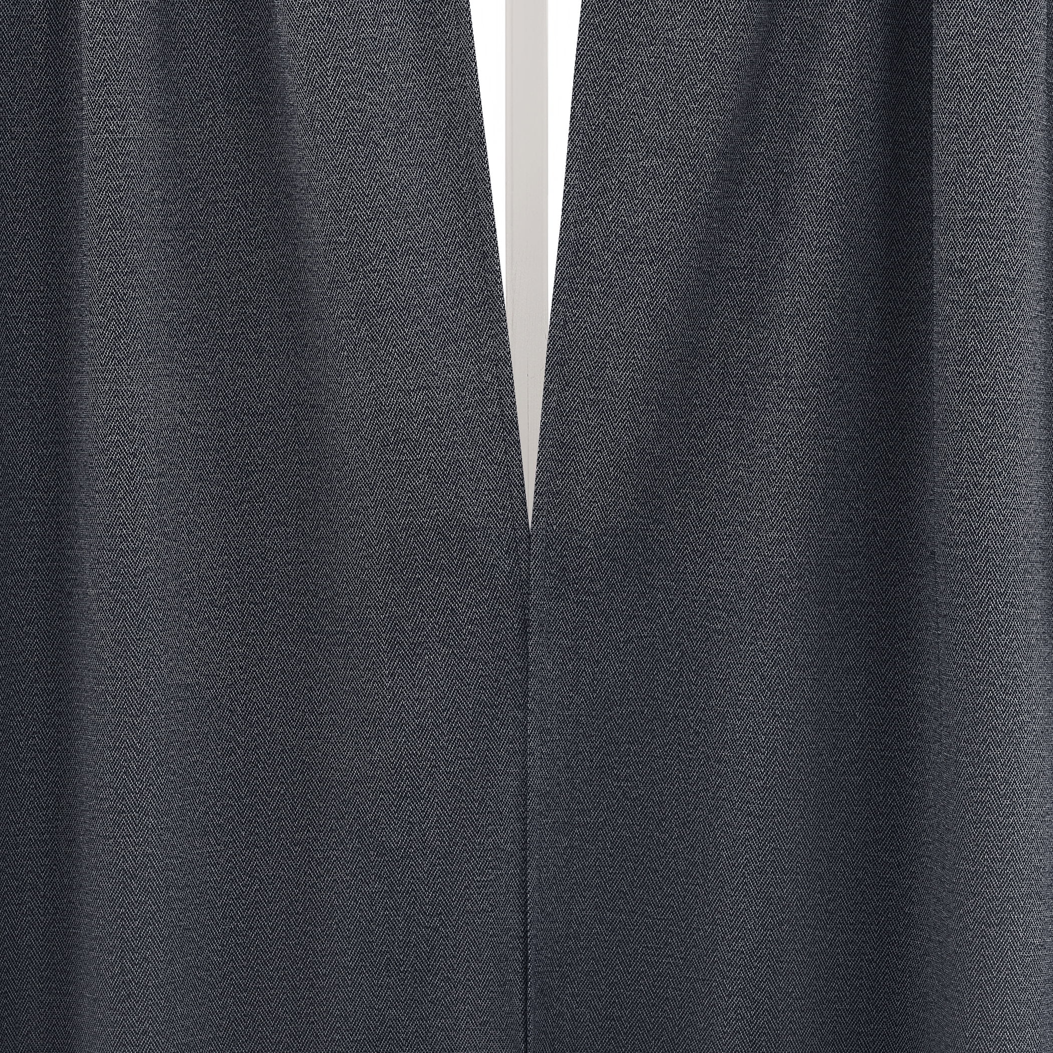 Sun Zero Prescott 2-pack Herringbone Magnetic Closure 100% Blackout Rod Pocket Curtain Panel Pair, 37"W x 63"L, Navy