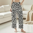thumbnail image 2 of JGGSPWM Women's Fuzzy Fleece Pajama Pants Winter Warm Plush Pj Bottoms Soft Flannel Leopard Lounge Pants Sleepwear with Pockets Black L, 2 of 5